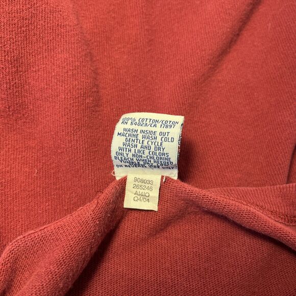 Vtg Old Navy Men Crewneck Sweatshirt Y2K Size M Spell Out Logo Red 2004 **FLAW** - Picture 7 of 9